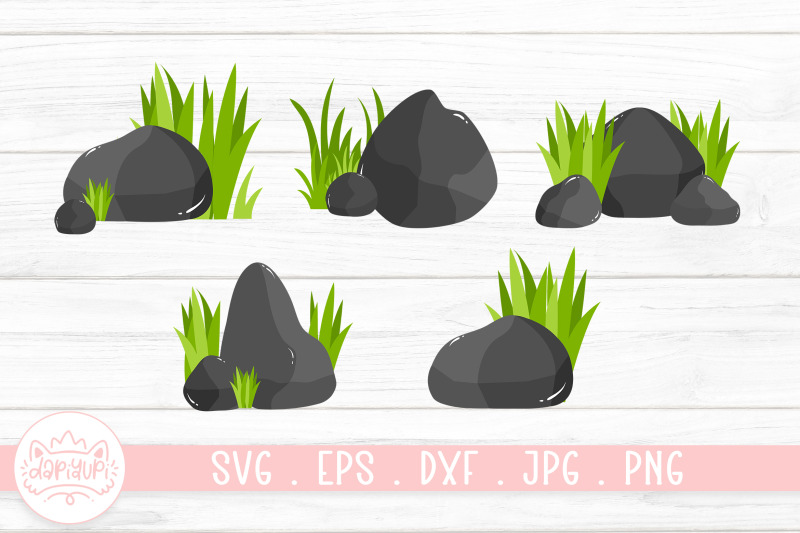 rock-and-grass-clipart-bundle