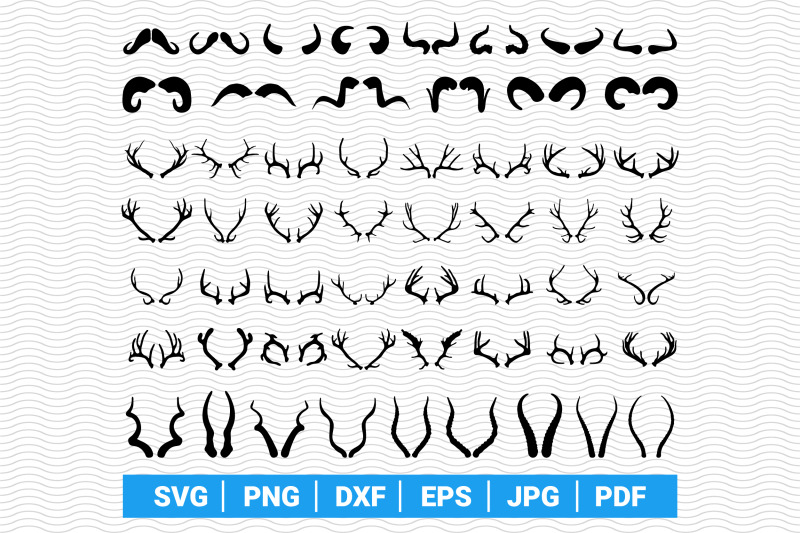 svg-animals-horns-black-silhouettes-digital-clipart