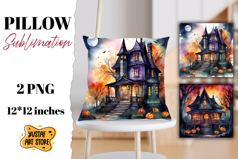 halloween-pillow-sublimation-spooky-house-design-2-png