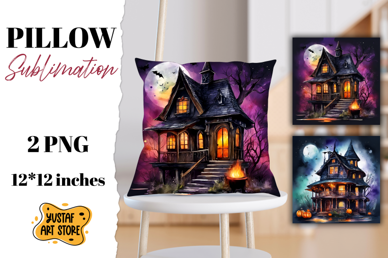 halloween-pillow-sublimation-spooky-house-design-2-png