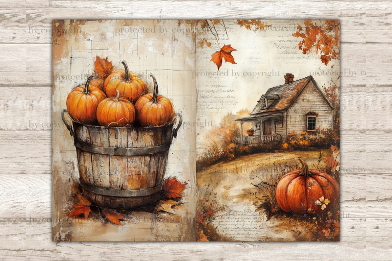 autumn-junk-journal-pages-pumpkin-printable-paper