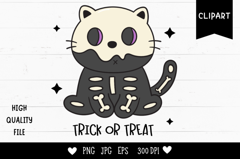 halloween-cat-trick-or-treat-kawaii-clipart-sublimation