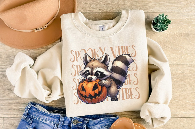 raccoon-spooky-vibes-png-halloween-png-spooky-season-png-retro-hall