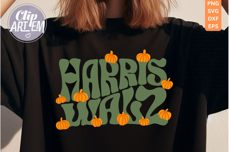 harris-walz-pumpkin-retro-clip-art-png-sublimation-svg-eps-dxf-files