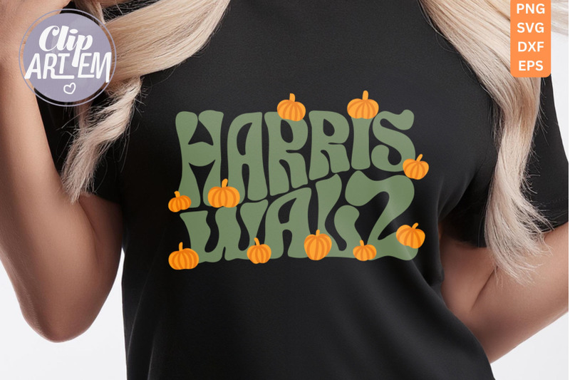 harris-walz-pumpkin-retro-clip-art-png-sublimation-svg-eps-dxf-files