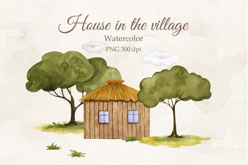 house-in-the-village-watercolor-sublimation