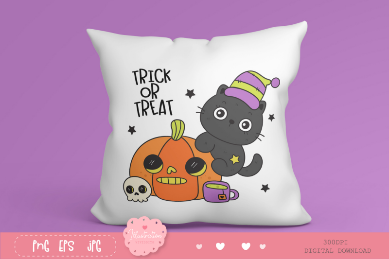 halloween-cat-on-pumpkin-jack-o-lantern-kawaii-clipart