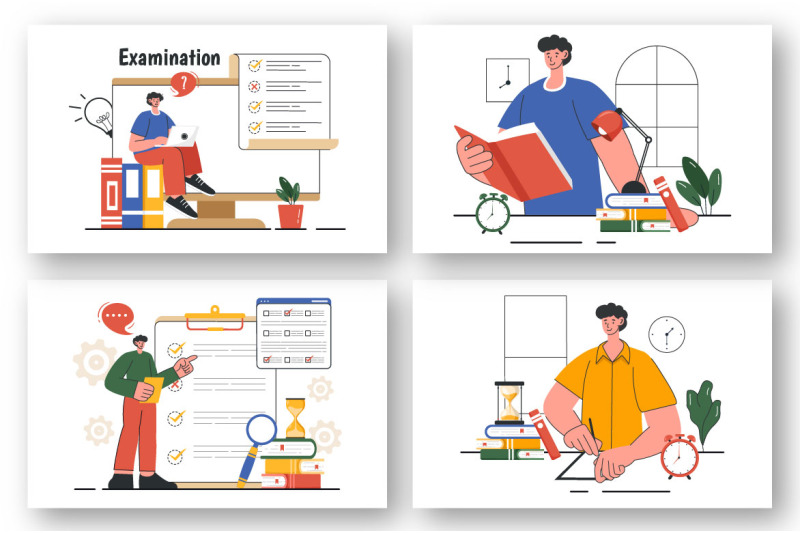 9-examination-vector-illustration