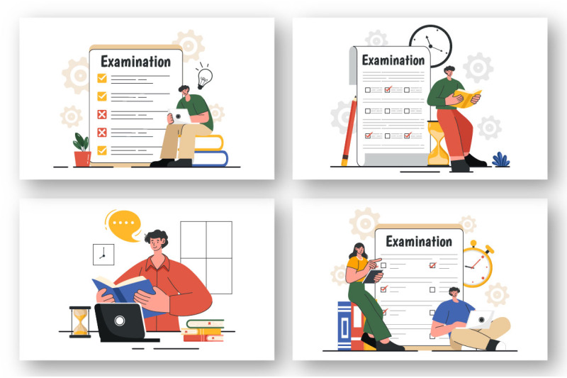 9-examination-vector-illustration