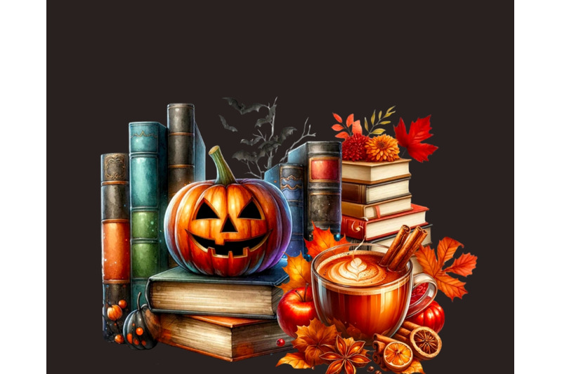 autumn-black-woman-reading-clip-art-bundle-pumpkin-decor-amp-bookish-st