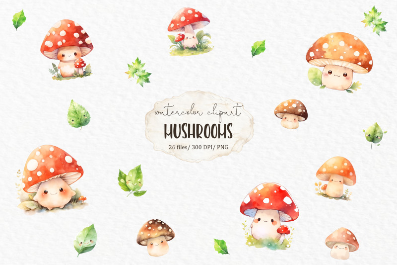 mushrooms-watercolor-clipart-png