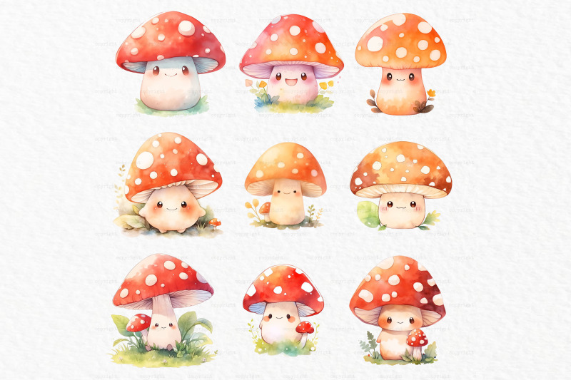 mushrooms-watercolor-clipart-png