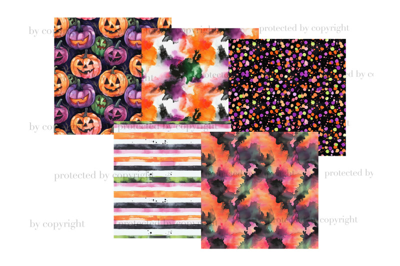 trick-or-treat-digital-papers-halloween-pattern-bundle