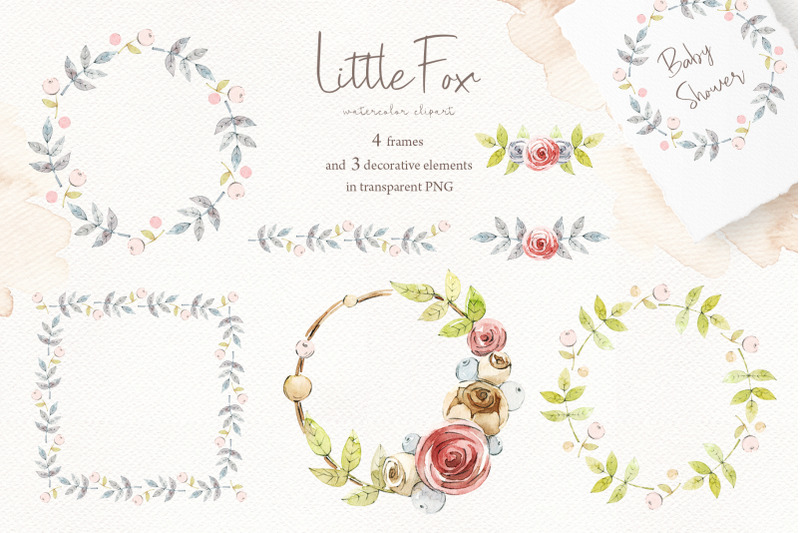 little-fox-watercolor-clipart-png