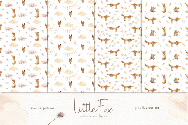 little-fox-watercolor-clipart-png