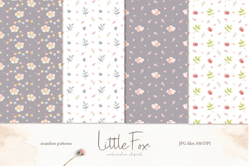 little-fox-watercolor-clipart-png