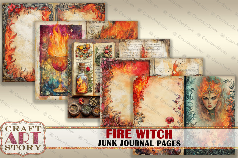 fire-witch-junk-journal-pages-scrapbook-digital-papers