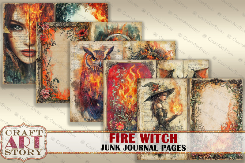 fire-witch-junk-journal-pages-scrapbook-digital-papers