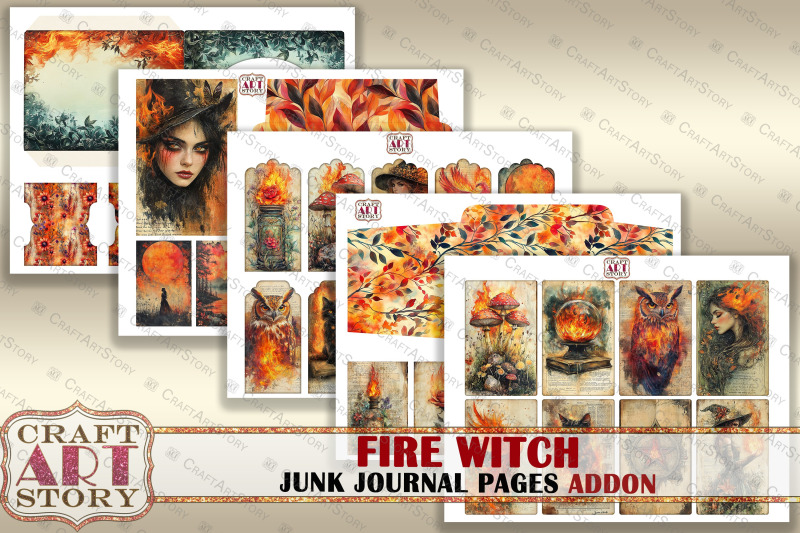 fire-witch-junk-journal-addon-pages-scrapbook-digital-papers