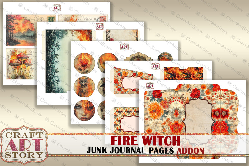 fire-witch-junk-journal-addon-pages-scrapbook-digital-papers