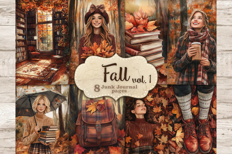 fall-junk-journal-pages-digital-collage-sheet