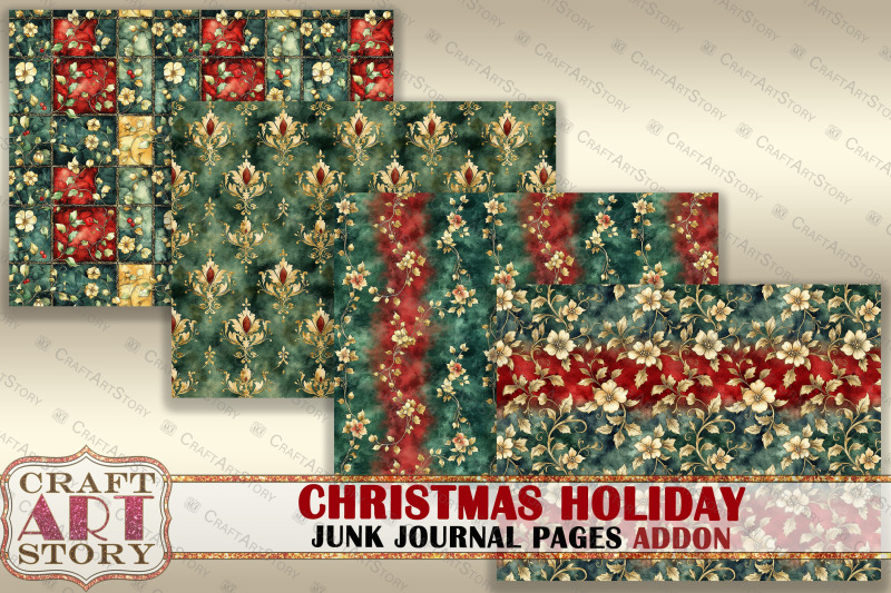 vintage-christmas-holiday-addon-junk-journal-pages-winter