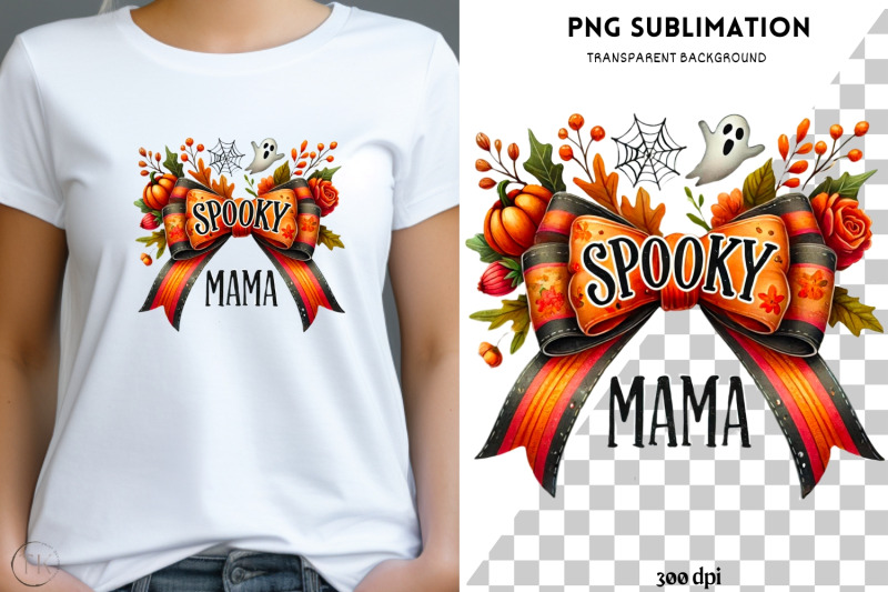 spooky-mama-png-fall-girly-shirt-design-coquette-bow-halloween-png