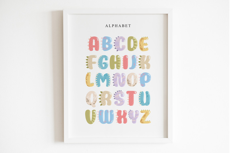 dinosaur-alphabet-and-numbers-clipart-alphabet-poster-kids-decor