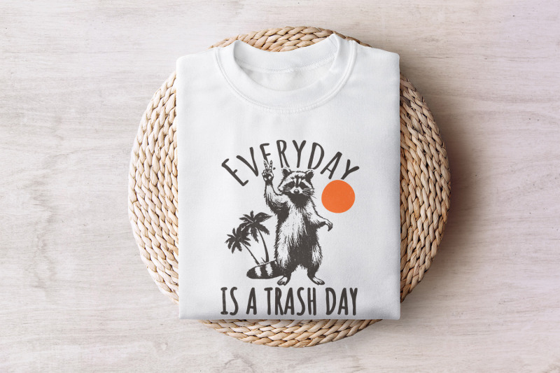 everyday-is-trash-day-png-funny-raccoon-png-retro-png-animal-lover