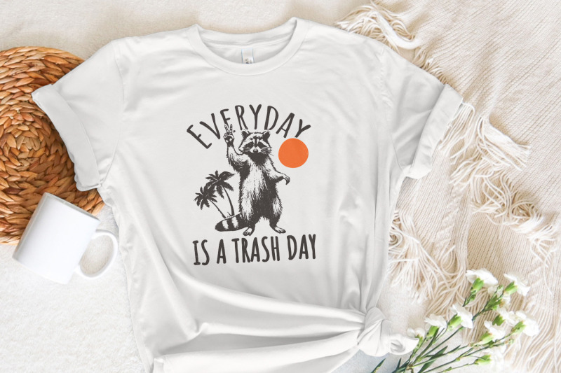 everyday-is-trash-day-png-funny-raccoon-png-retro-png-animal-lover