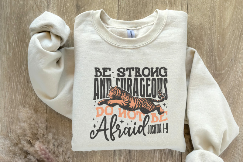 be-strong-and-courageous-sublimation-design-christian-png-faith-png