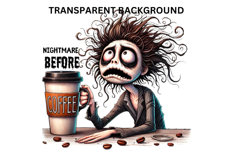 nightmare-before-coffee-sublimation-design-set-skeleton-amp-horror-png