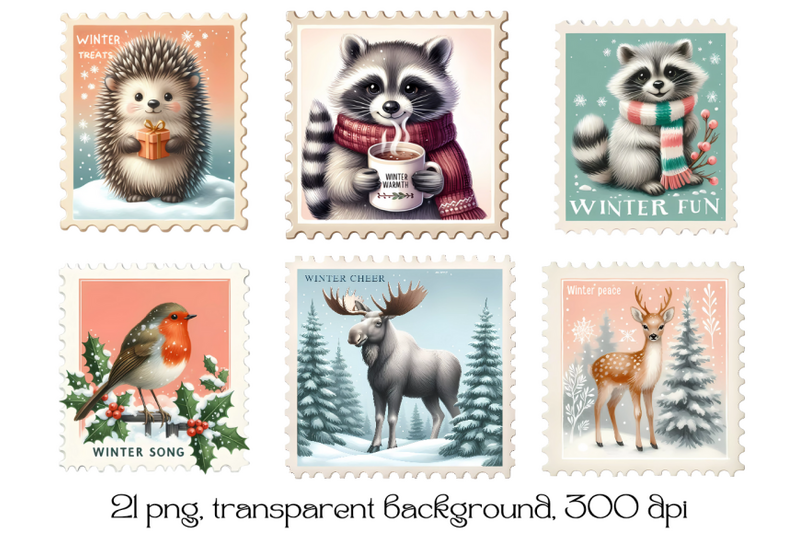 winter-postage-stamps