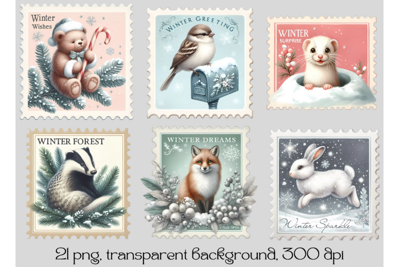 winter-postage-stamps