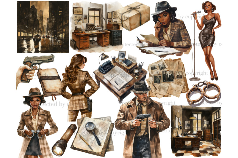 detective-clipart-true-crime-png-bundle