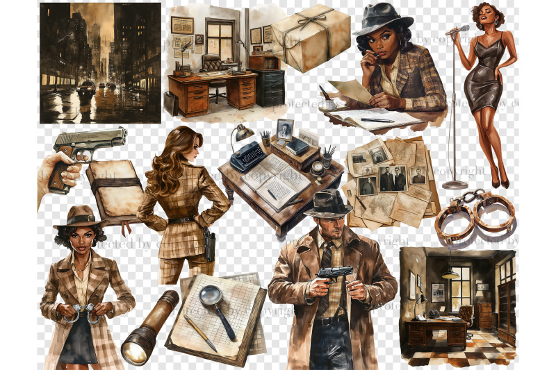 detective-clipart-true-crime-png-bundle