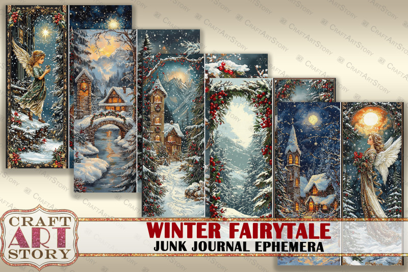 winter-fairytale-digital-paper-junk-journal-ephemera