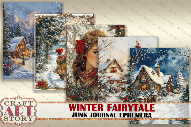 winter-fairytale-digital-paper-junk-journal-ephemera