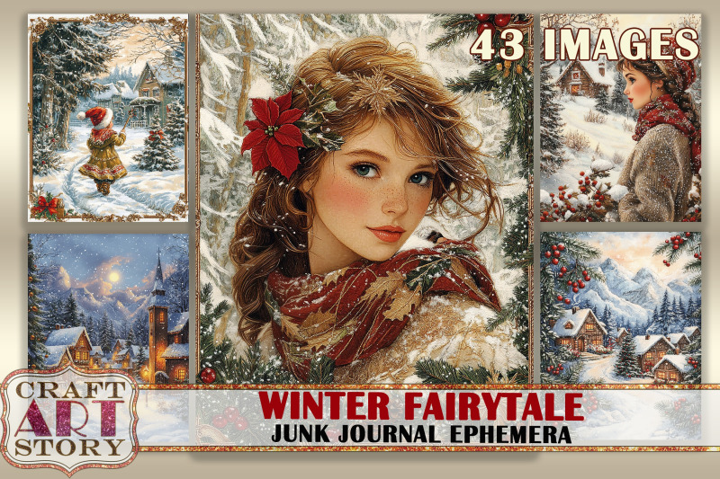 winter-fairytale-digital-paper-junk-journal-ephemera