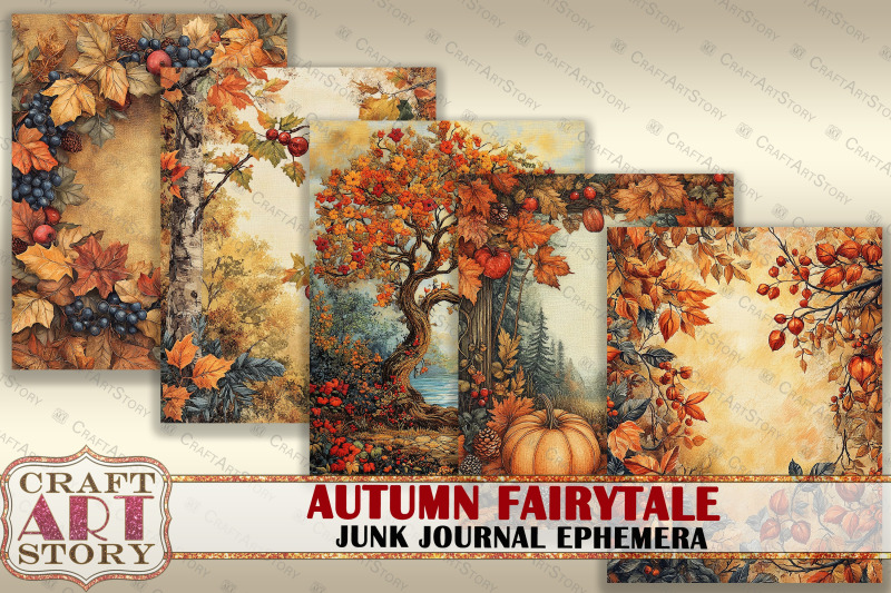 autumn-fairytale-digital-paper-junk-journal-ephemera