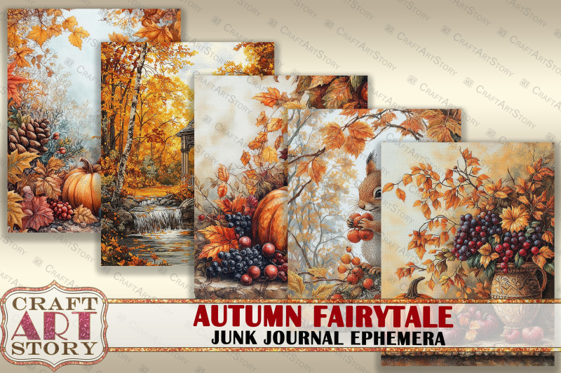 autumn-fairytale-digital-paper-junk-journal-ephemera