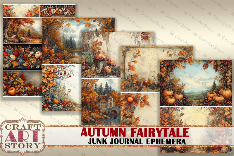 autumn-fairytale-digital-paper-junk-journal-ephemera