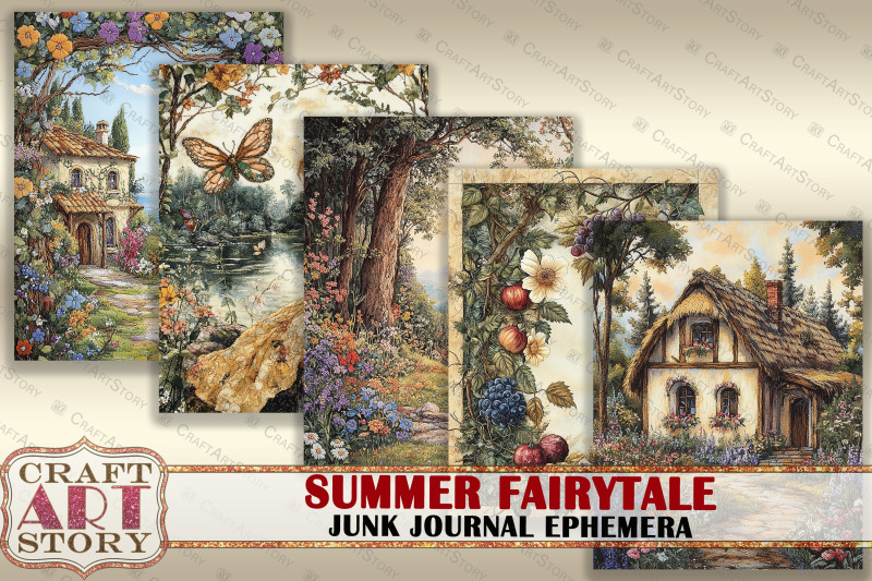 summer-fairytale-digital-paper-junk-journal-ephemera