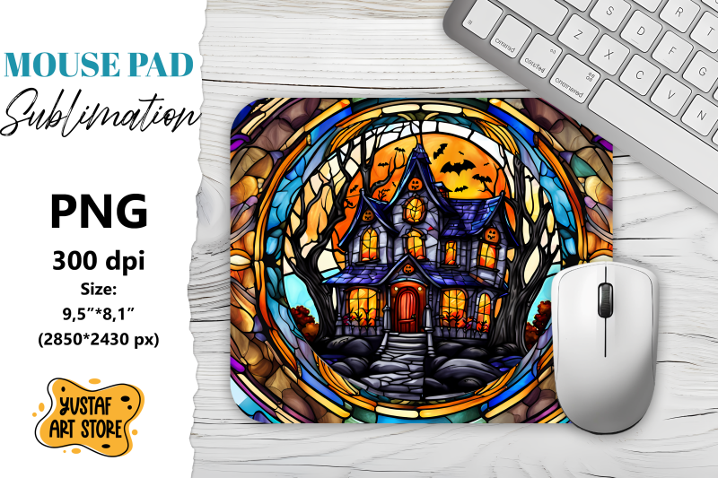 halloween-mouse-pad-sublimation-halloween-stained-glass