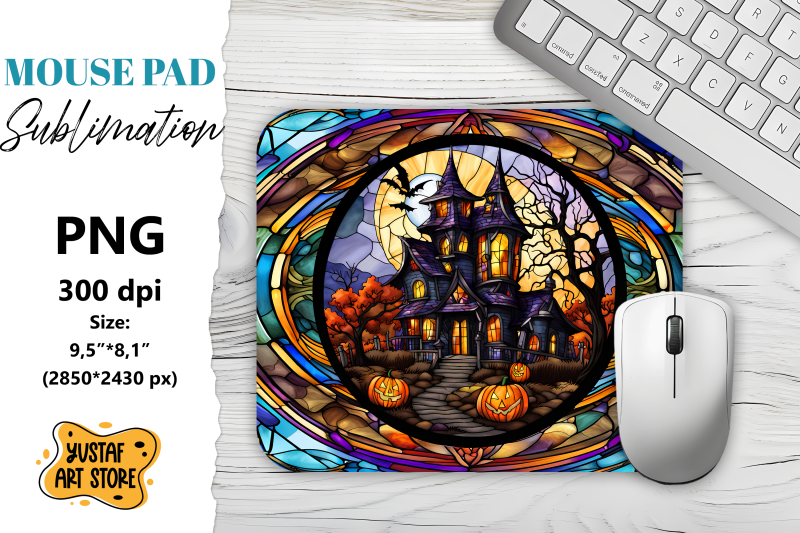 halloween-mouse-pad-sublimation-halloween-stained-glass