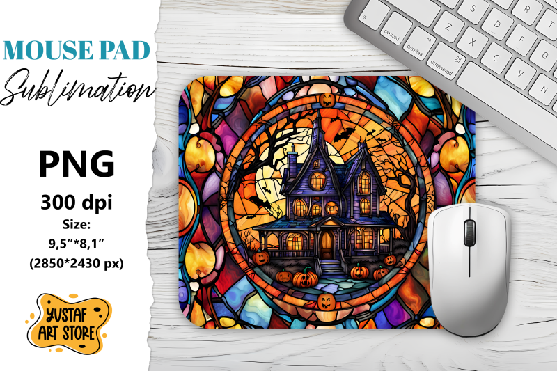 halloween-mouse-pad-sublimation-halloween-stained-glass