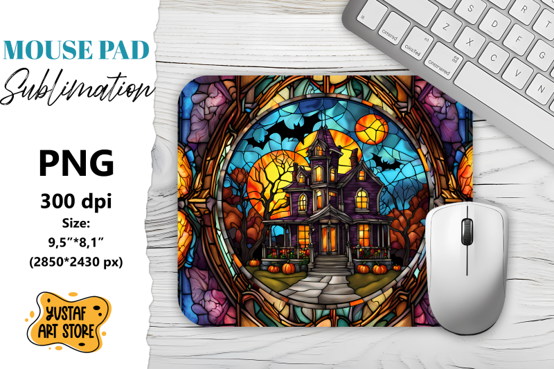 halloween-mouse-pad-sublimation-halloween-stained-glass