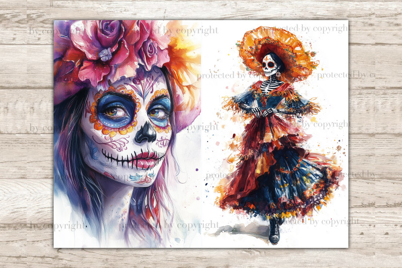 sugar-skull-junk-journal-pages-halloween-ephemera