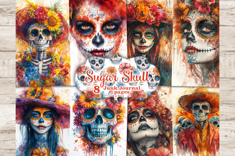 sugar-skull-junk-journal-pages-halloween-ephemera