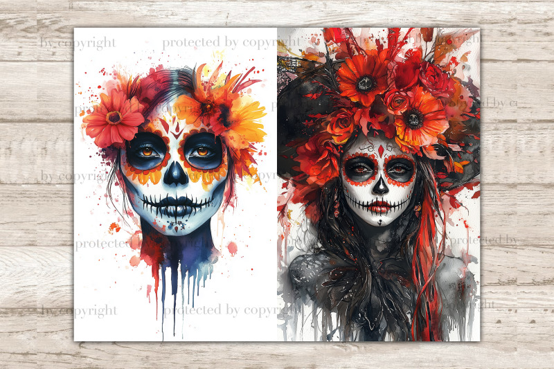 sugar-skull-junk-journal-pages-halloween-ephemera